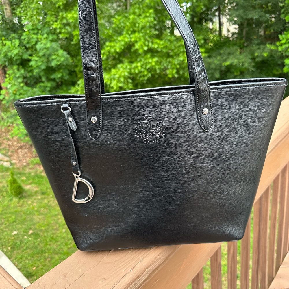 Ralph Lauren Oversize Black Leather Tote - Picture 6 of 16